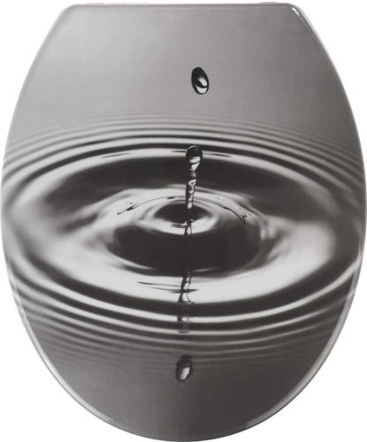 Wenko Wc-bril Waterdrop 37,5 X 44 Cm Grijs