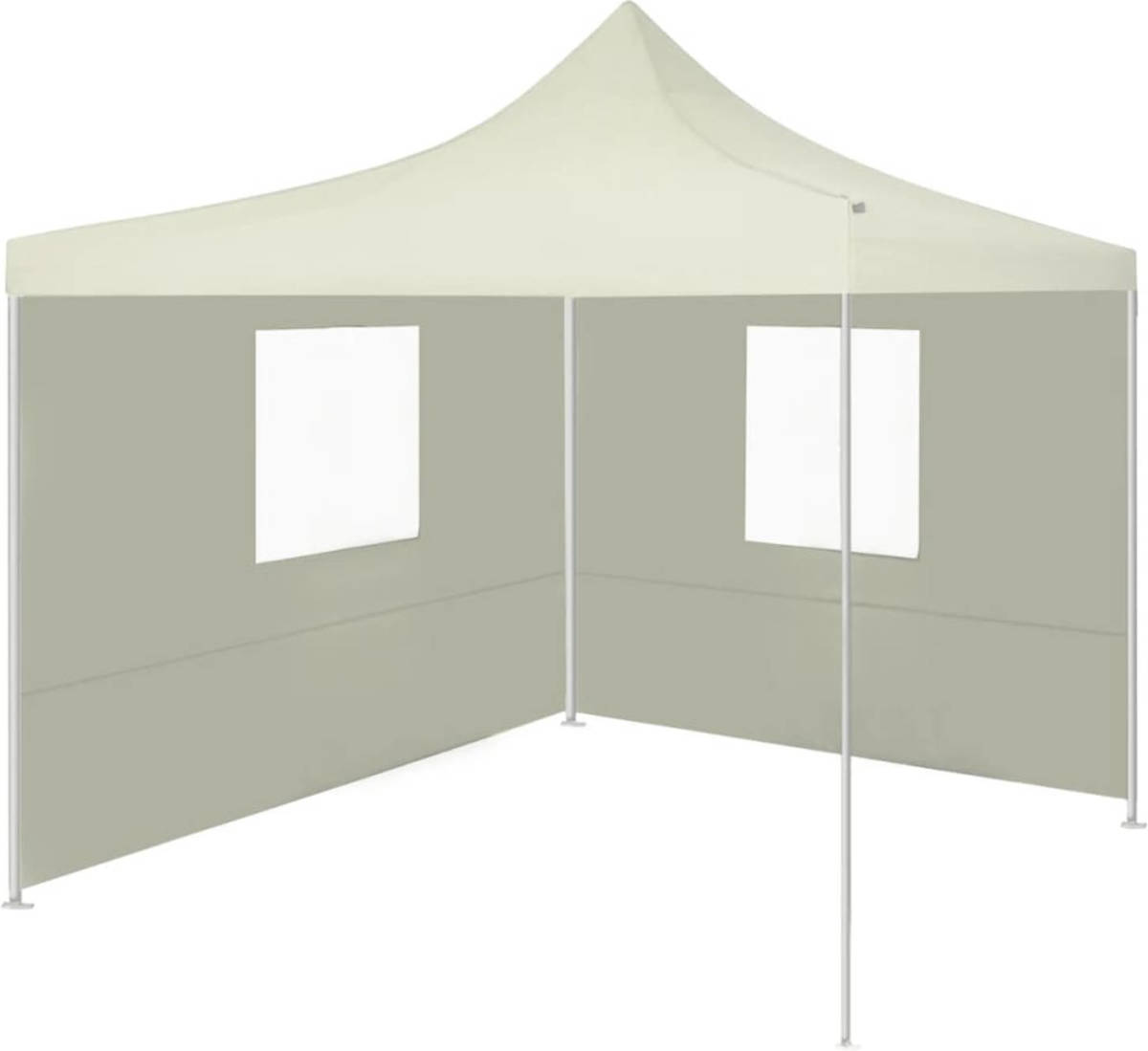 VidaXL Partytent Met 2 Zijwanden Inklapbaar 2x2 M Staal Crème