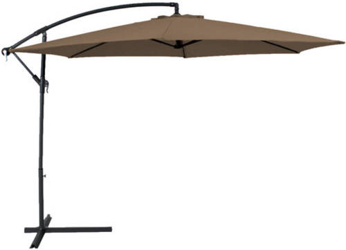 Lizzely Garden & Living Zweefparasol Staal Taupe Parasol Diameter 300 Cm
