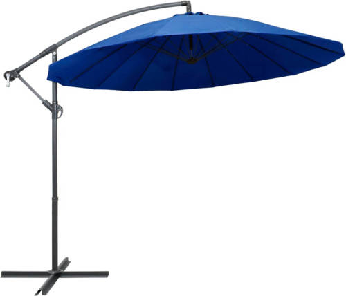 VidaXL Zweefparasol Met Aluminium Paal 3 M Blauw