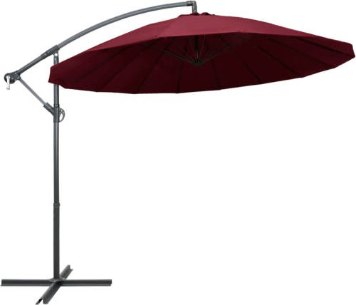 VidaXL Zweefparasol Met Aluminium Paal 3 M Bordeauxrood