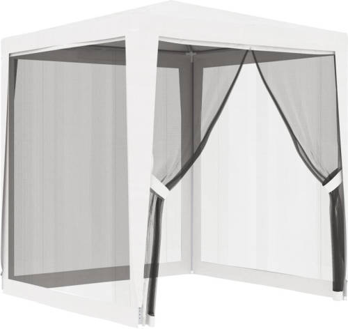 VidaXL Partytent Met 4 Mesh Zijwanden 2x2 M Wit