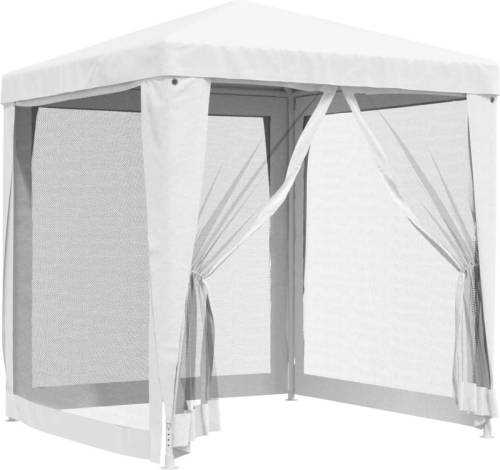 VidaXL Partytent Met 4 Mesh Zijwanden 2x2 M Wit