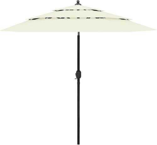 VidaXL Parasol 3-laags Met Aluminium Paal 2,5 M Zandkleurig